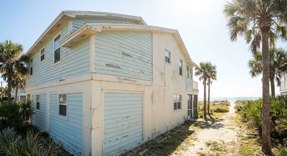 Home exterior in Ormond Beach showing signs it's time to repaint